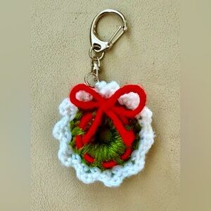 Handmade Crochet Wreath Keychain